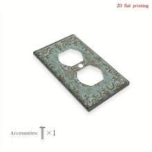 1 pieza Cubierta decorativa de enchufe con patrón floral 2D, placa de interruptor de luz única, económica y fácil de limpiar, adecuada para la decoración del hogar y la oficina, diseño plano 2D - multicolor - Ver 11