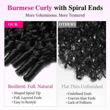 bling hair Extensions de cheveux humains birmans bouclés, crochetées, 40/45/50/55 cm (16/18/20/22 pouces), 50 g, sans nœuds, pré-séparées, 1/2/3/4 mèches, nœuds invisibles Miracle Knots, légères et réutilisables. Cheveux Remy avec boucles spirales pour femmes, cheveux humains birmans, mèches de cheveux humains, noir naturel - Natural Black - Voir 9