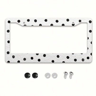 Marco de matrícula clásico con diseño de lunares, perfecto para celebraciones navideñas. Incluye tornillos de montaje, apto para vehículos norteamericanos y la mayoría de los vehículos internacionales, decoración navideña para coche, 12 x 6 pulgadas, imprescindibles para el coche, decoración para el coche, funda para el coche, accesorios para el coche > esenciales, selecciones para el coche, regalos, regalos de agradecimiento para profesores, ideas para regalos, regalos del día de la madre, regalo de San Valentín, matrícula, decoración para el coche, funda para el coche, imprescindibles para el coche, accesorios para el coche > esenciales