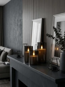 1/2/3pcs Flameless Candles With Remote Control And Timer Function, Suitable For Home Decor, Wedding, Table Centerpiece, Halloween And Christmas Decoration, Party Decor, Gift - Black - View 6