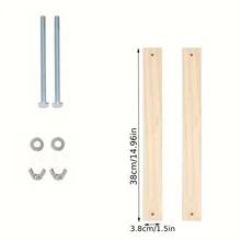 Set Of Wooden Book Binding Press With Screws, Rectangular Craft Binding Press, Home Office Durable DIY Stapler For Paper Making And Book Binding Utensils - Tree - View 2