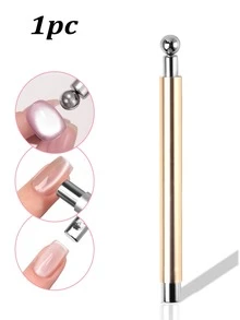 1 pieza Herramienta de arte de uñas de ojo de gato magnética 2 en 1, imán de ventosa de bola de acero para esmalte de gel de ojo de gato DIY - Multicolor - Ver 10