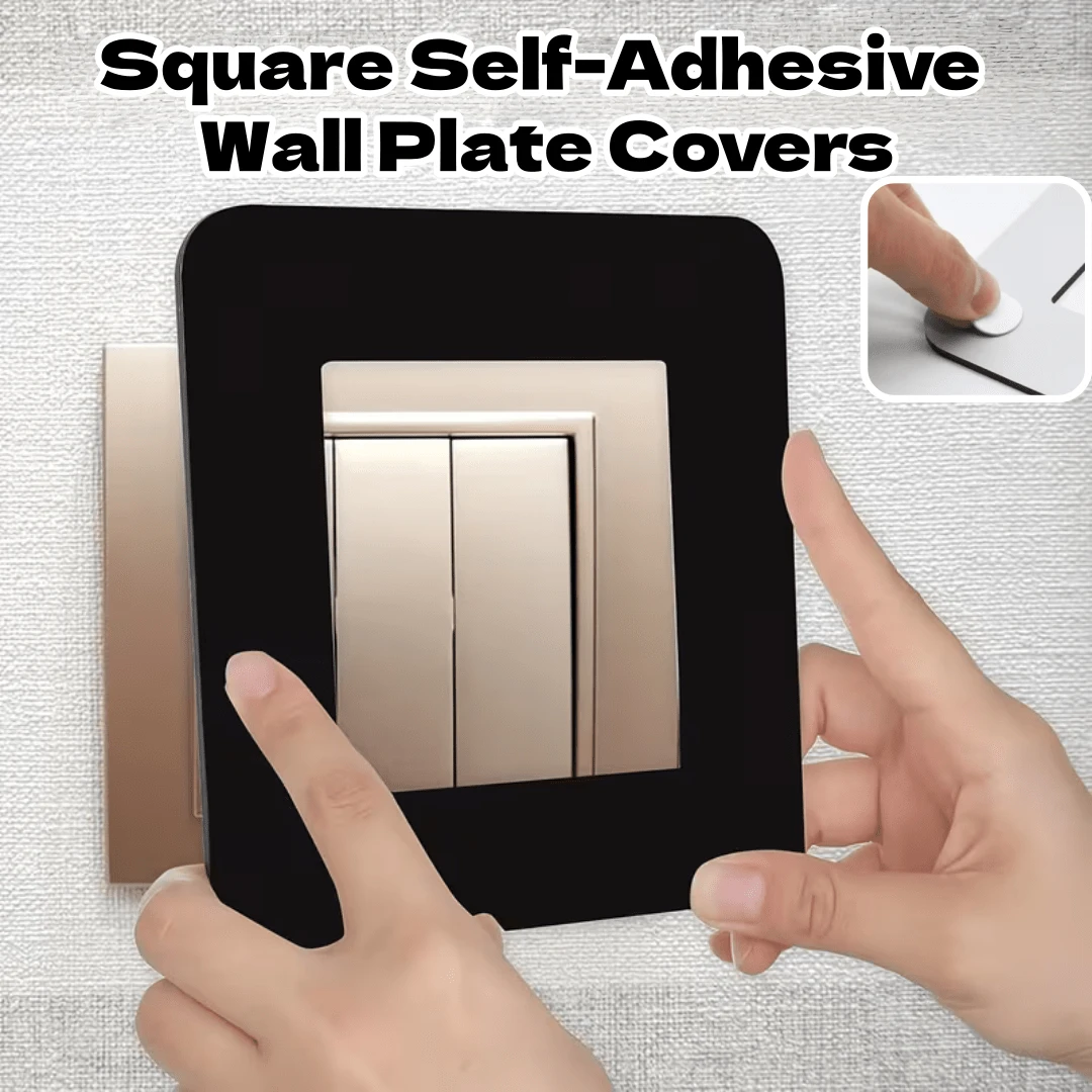 1 pieza/2 piezas/4 piezas Panel de interruptor cuadrado acrílico minimalista de 8.6 cm, cubierta protectora de interruptor negro, adhesivo de pared adecuado para decoración de interruptores de dormitorio, sala de estar, cocina