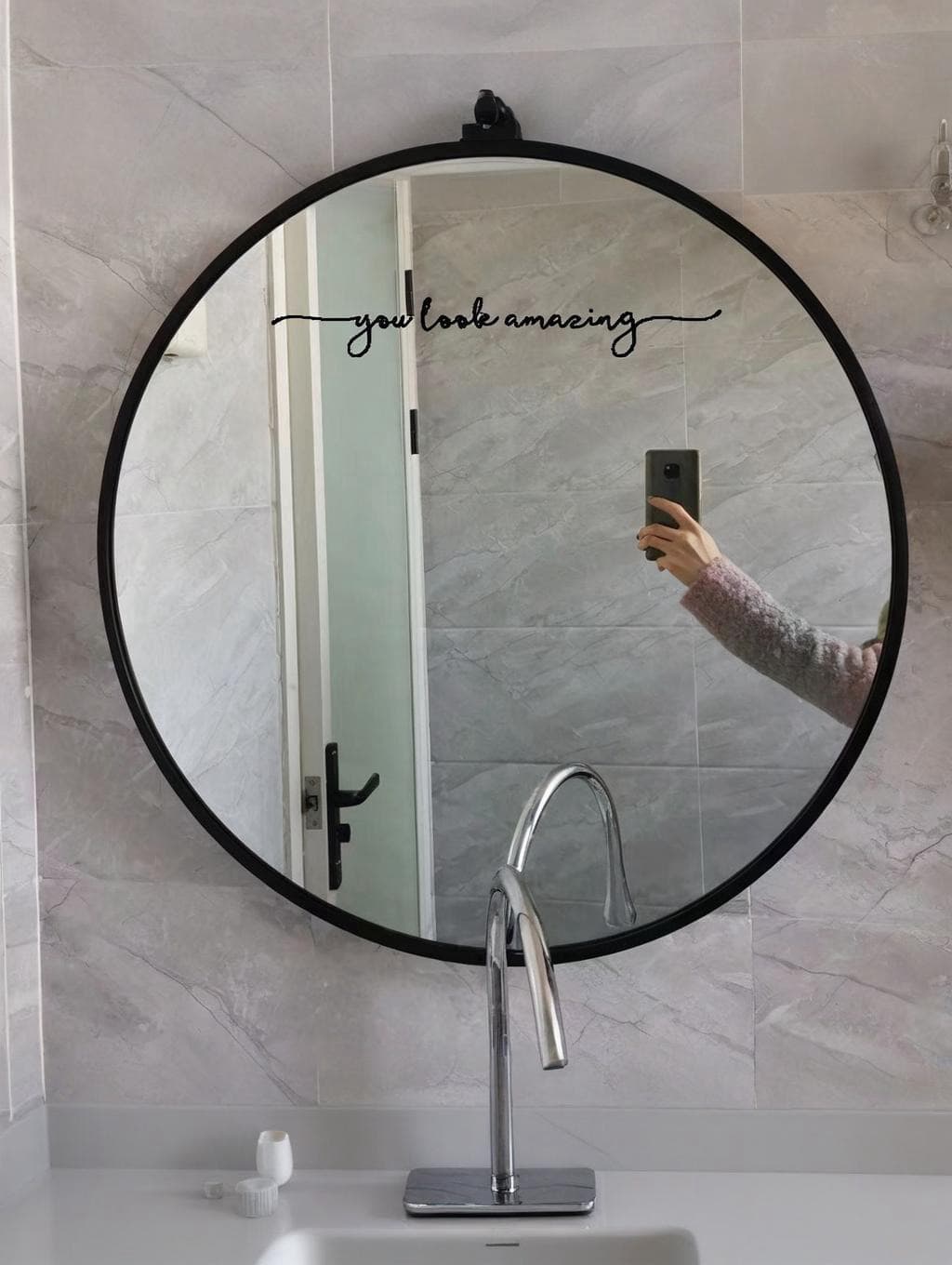 Brodark "Du siehst toll aus" Badezimmerspiegel Aufkleber, Schlafzimmer Eingangsbereich Heim Wanddekoration Sticker, selbstklebend