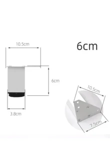 4个黑白家具脚 可调节方形柜脚 铝合金柜脚 浴室柜脚 - 彩色 - 查看 28