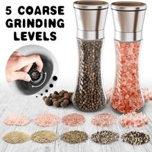 2x Pepper And Salt Grinder Set Mill Adjustable Stainless Steel Shaker Coarse NEW - Default - View 12