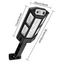 Solar Street Lights Outdoor Waterproof, 43 LEDs Small Solar Parking Lot Lights Dusk To Dawn, 3 Light Modes, Solar Wall Light Wide Angle Motion Sensor And Remote Control For Area Lighting Yard - Black - View 12