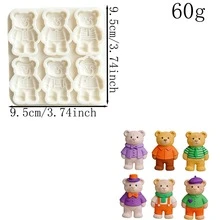 Magic Magician-Shaped Bear Candy Mold, Cute Beret-Shaped Bear Pudding Mold. Suitable For Holiday Parties And Birthday Parties. Can Be Used To Make Cookies, Gummy Candies, Chewing Gum, Home Decorations, And Shower Bombs - View 9