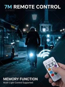 GLANBERT 4pcs/Set Wireless LED Flashing Lights With Remote Control, 8 Color Modes, Type-C Rechargeable LED Lights, Collision Warning Lights For Car, Motorcycle, Bicycle, Drone, Aircraft - 4LED - View 5