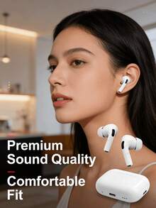 True Wireless Bluetooth Earbuds With Built-In Microphone For Clear Calls, Long Battery Life, Sweat-Resistant Design, Compatible With IOS And Android Devices, Suitable For Fitness, Running And Daily Use - White - View 3