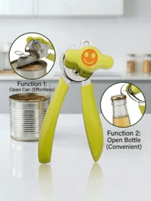 Classic Multifunction Can Opener And Bottle Opener Easy To Use, Razor Sharp Stainless Steel Cutting Wheel, Soft Ergonomic Handles, Colorful Style Optional - 查看 1