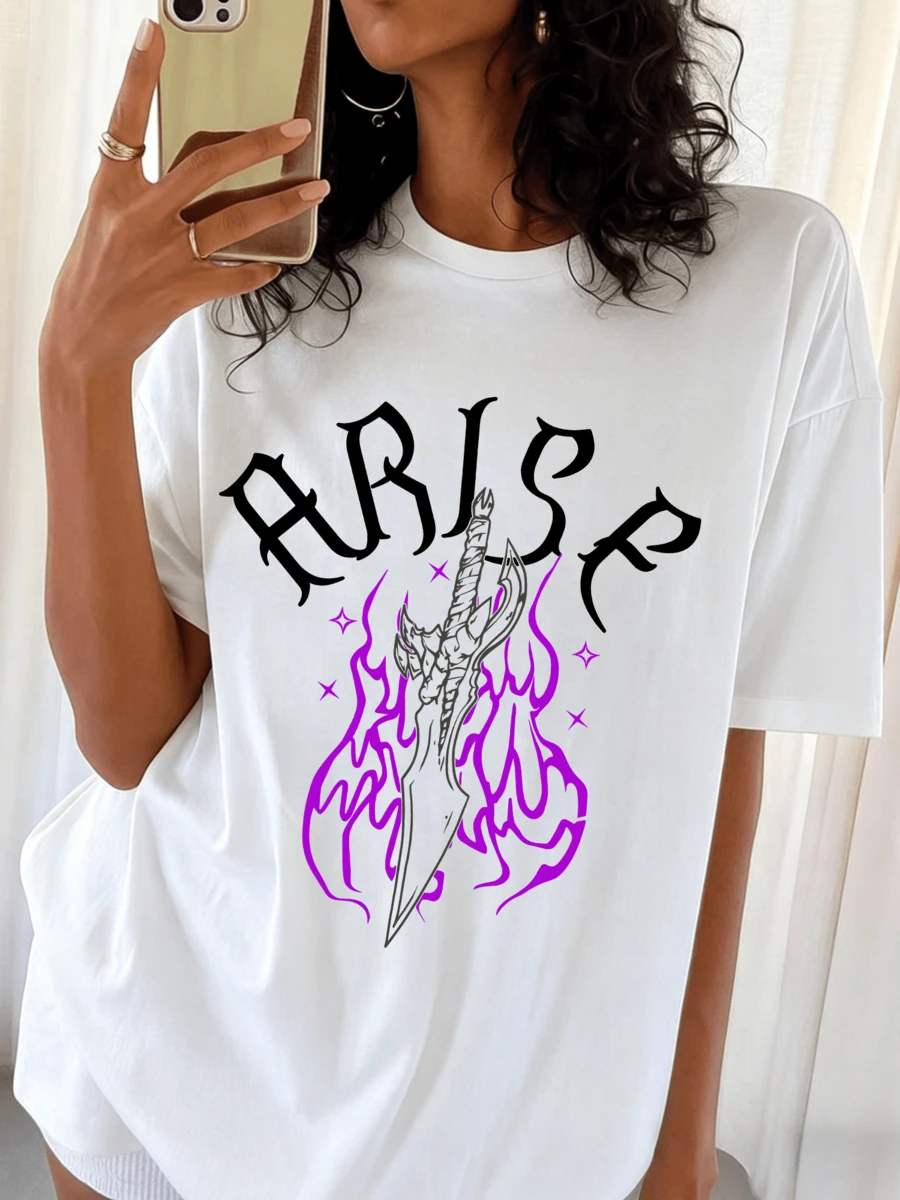 Solo Leveling Abyssal DaggerS T-Shirt ARISE - White - View 1