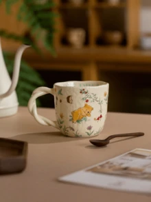 Cốc sứ 350ml họa tiết hoa lá và động vật tự nhiên, cốc uống sáng tại nhà, cốc cappuccino latte, bộ cốc đôi/bạn bè đồng bộ, hộp quà tặng mùa tựu trường. - Nhiều màu - Xem 15