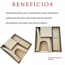 Mesa Infantil Para Uso Intenso Mdf + 2 Cadeiras, Conjunto Super Resistente Para Crianças Ativas, Móvel Para Estudos - Marrom - Visão 5