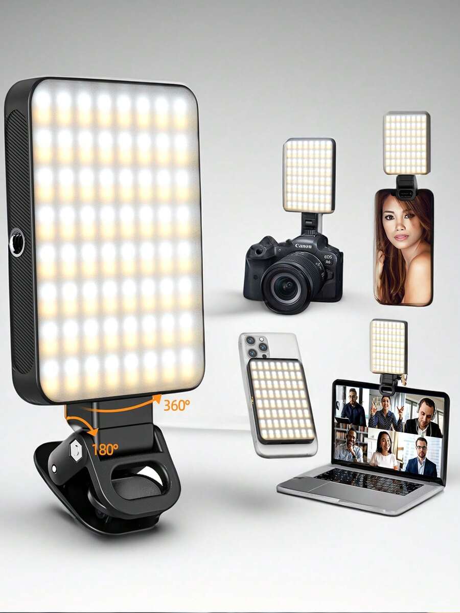Rechargeable LED Selfie Ring Light, 3 Lighting Modes, Magnetic Clip Design, Suitable For Smartphones, Laptops, Tablets, Ideal For Makeup, Live Streaming, Photography, Video Conferencing