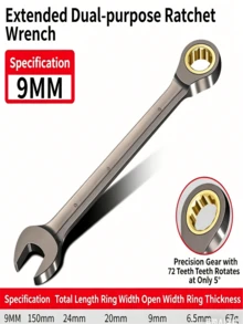 Cờ lê kết hợp có tay quay dài 6/32mm, 72 răng, góc xoay 5°, cờ lê đa năng đầu mở/đầu hộp, thép CR-V. - cờ lê - Xem 12