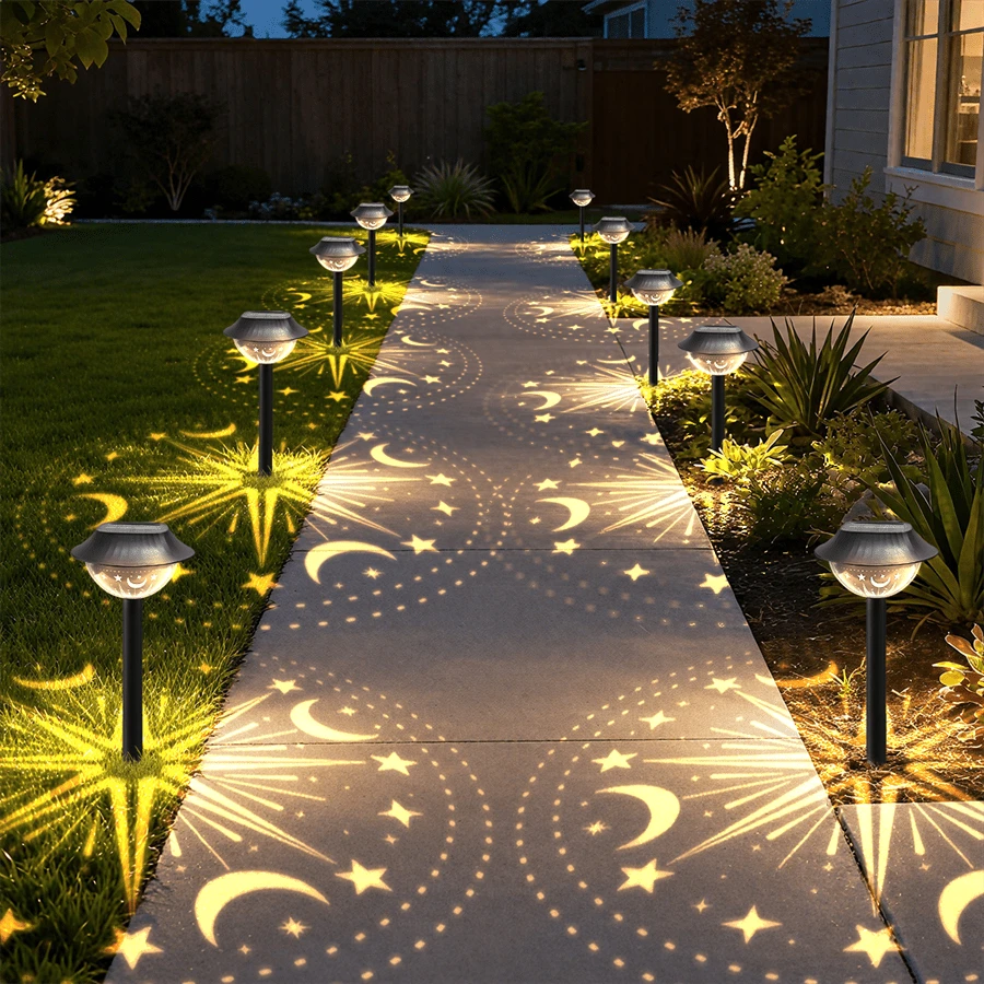 1个/2个太阳能户外投影灯,星月投影,草坪灯,户外LED月球落地插电灯,暖白光LED装饰灯,家居花园装饰照明,适用于草坪、花园、露台,复活节、圣诞节、母亲节装饰礼品 - 太陽能 - 查看 1