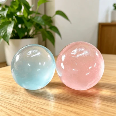 1pc Moldable Slow Rebound Blue Coconut Oil Handmade Squeeze Ball, 6cm Round Malt Stress Relief Squeeze Ball, Suitable As Ideal Holiday Gift, Fun & Cute Gift, Birthday Gift, Easter Gift, Halloween Gift, Christmas Gift, Party Favor Filler