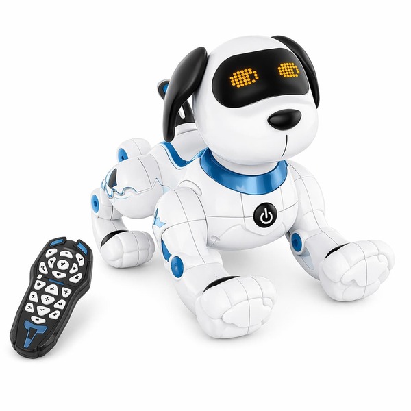 Ferngesteuerter Roboterhund für Kinder – interaktives und programmierbares RC-Haustier mit Musik, Demo-Modus und vielen Bewegungsfunktionen, wiederaufladbares Spielzeug für Kinder von 3 bis 12 Jahren