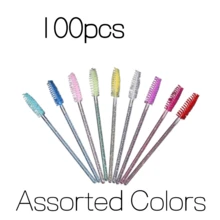 Bộ quà tặng 500/100/50 chiếc gồm: Cọ chải mi, lược chải mi, cọ chải lông mày dùng một lần có thể uốn cong, cọ nối mi, cọ chải lông mày, cọ thoa dầu thầu dầu (Màu hồng pha lê). - Nhiều màu - Xem 13