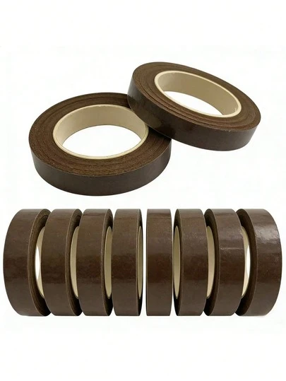1/3 Roll Brown Floral Tape, Suitable For Bouquet Packaging, Green Paper Tape, Suitable For Artificial Flowers And Plant Stems, DIY Crafts And Decorations, Colorful Stem Tape