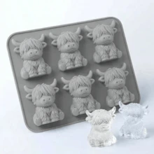 Highland Cow Silicone Tray - 3D Cute Cow Shaped Ice Mold Suitable For Whiskey, Cocktails And Baking, Silicone Mold Suitable For Easter And Holiday Decorations - Multicolor - View 11