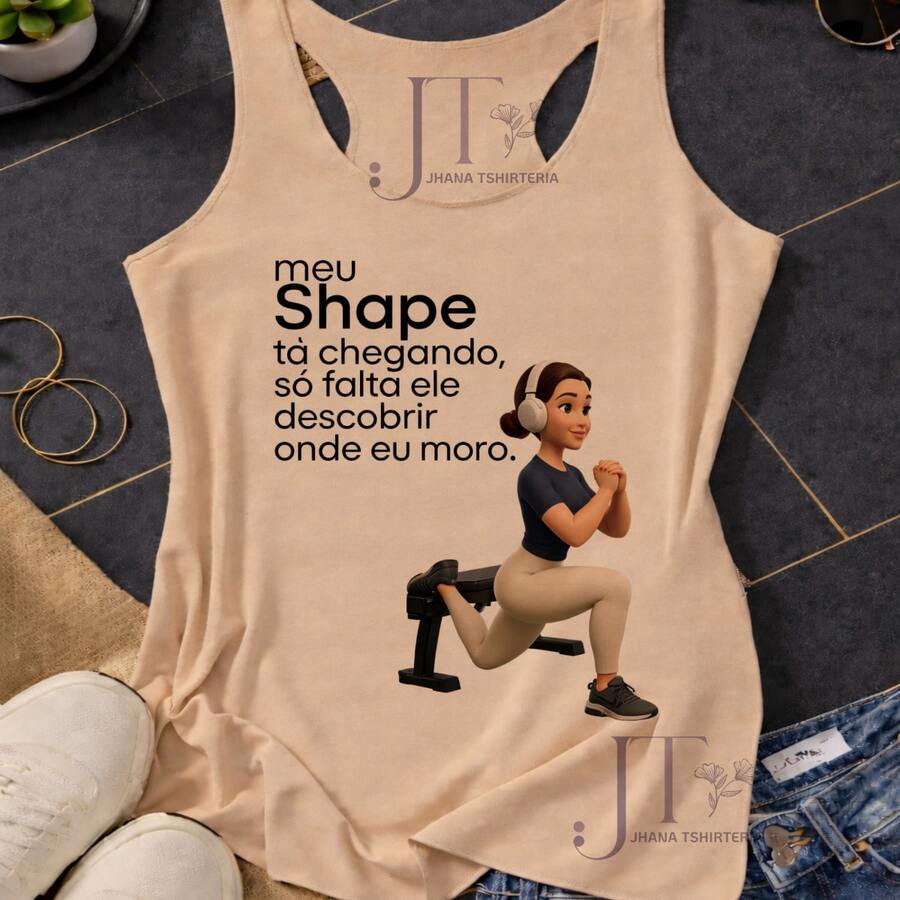 Tank Top, My Shape Is Coming, T-Shirt, Gym, Fitness Fashion, Muscular Woman, Plus Size Fashion - Màu be - Xem 1