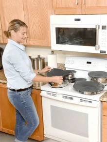 5 piezas de tapas de silicona para microondas, cubiertas de alimentos reutilizables, resistentes al calor, a prueba de polvo y salpicaduras, aptas para tazones, platos, ollas y sartenes, adecuadas para microondas, estufa, refrigerador y congelador - Gris - Ver 7