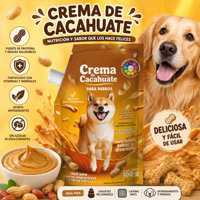 FANCY PETS Crema De Cacahuate Para Perros Snack Saludable Con Omega 3-6