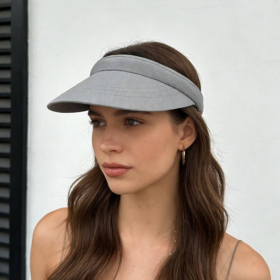 1pc Ladies' Hat - Summer And Spring Style - Solid Color Headband Style Open Top Hat - Sun Protection Hat, Sports Hat, Casual Sun Hat - Multicolor - View 1