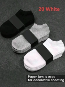 1/5/10/15/20 Pairs All-Match Men's Ankle Socks, Soft Lightweight Versatile Low-Cut Socks, Women's Knee-High Socks And Pantyhose, Men's Crew Socks, Women's Sailor Socks - Multicolor - View 11