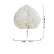 1件手工編織心形藤編扇，輕量薄款柳條手扇，室內外涼爽用，7.8/11.8英吋便攜手持扇，花園派對家居裝飾夏季日常用裝飾飾品 - 多色 - 查看 11