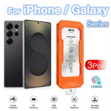 MIAOTIEMO 3 Stücke Luxus gehärtetes Glas Bildschirmschutz für Samsung Galaxy S26 S25 S24 Ultra Plus+, Militärstandard gehärtetes Glas, Auto-Ausrichtung, 9H Härte, unterstützt ultraschall Fingerabdruckentsperrung, Premium Schutz Frühlings Jubiläumsgeschenk - 3 HD - Übersicht 38