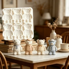 Magic Magician-Shaped Bear Candy Mold, Cute Beret-Shaped Bear Pudding Mold. Suitable For Holiday Parties And Birthday Parties. Can Be Used To Make Cookies, Gummy Candies, Chewing Gum, Home Decorations, And Shower Bombs - View 4