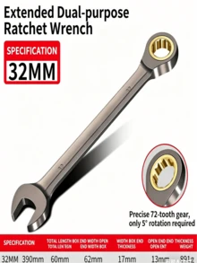 Cờ lê kết hợp có tay quay dài 6/32mm, 72 răng, góc xoay 5°, cờ lê đa năng đầu mở/đầu hộp, thép CR-V. - cờ lê - Xem 30