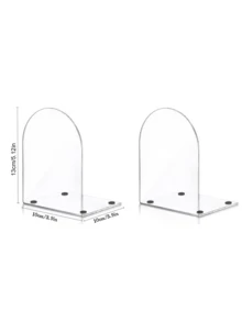 2/4 piezas Soportes de libros en forma de L modernos de acrílico transparente/negro/blanco de 13 cm/18 cm, organizador de libros de alta resistencia para estanterías, regalos para maestros y escuela, decoración de oficina, útiles escolares, decoración del hogar y la habitación - Solución premium para esquinas de libros con base antideslizante, organizador de estantería para ahorrar espacio para libros, carteles, marcadores personalizados, ideal para aula, biblioteca, dormitorio, decoración para amantes de los libros, accesorios de libros, elementos esenciales de rincón de lectura, estante de exhibición de escritorio, estilo minimalista de estantería - transparente - Ver 24