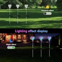 1pc Solar Outdoor Heart-Shaped Lawn Light, Colorful LED Landscape Pathway Light, IP44 Rated For Courtyards, Garden Decor, Rooftop Balconies, Wedding, Valentine's Day, Thanksgiving Decorations, Christmas Decorations, Halloween Decorations - Color Light - View 6
