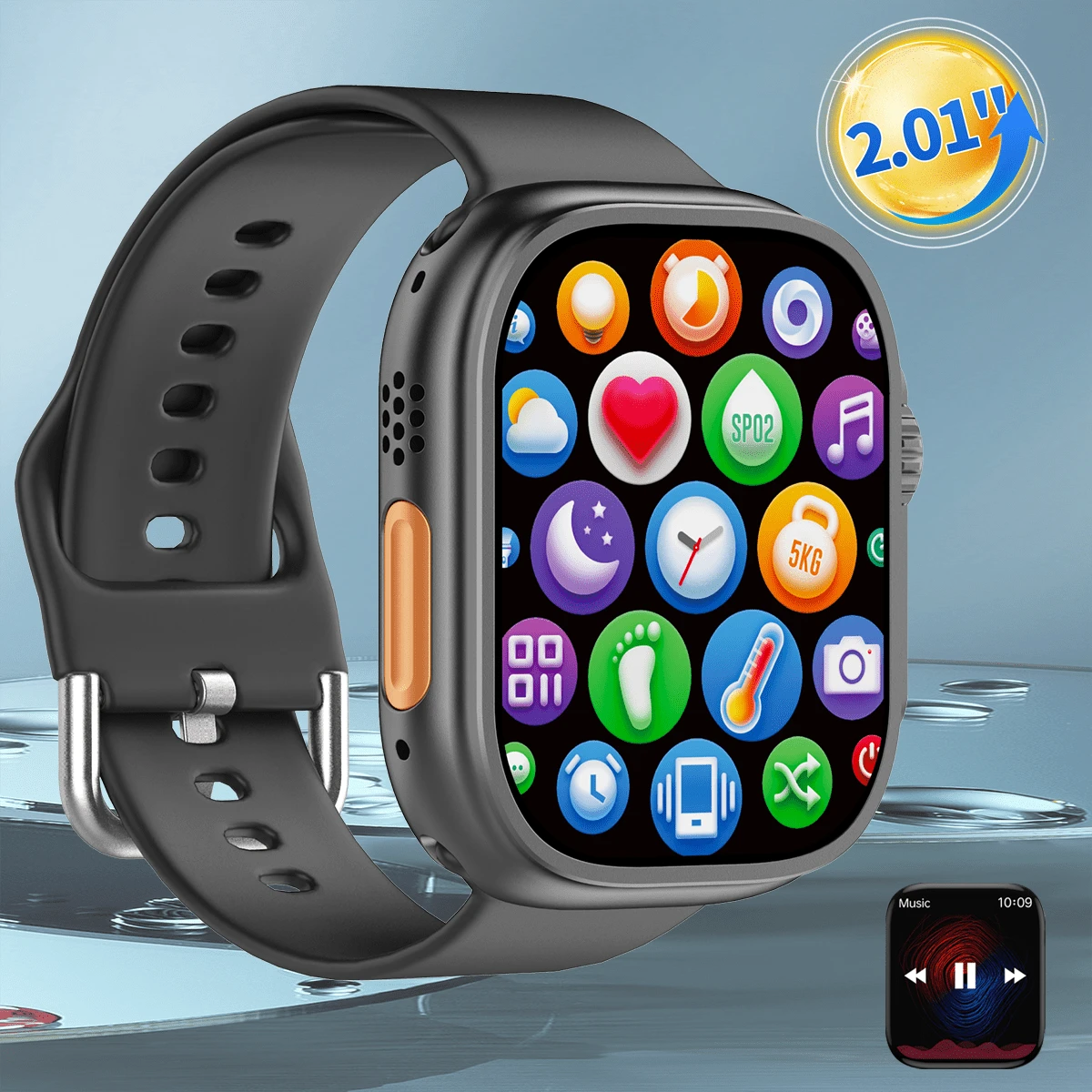 2.01 Inch Full Screen Metal Body Smartwatch, Compatible With IOS And Android Phones, (Call/Dial), Multiple Sports Modes/Abundant Watch Faces/Built-In Games/AI Voice Control/Unisex Sports Watch - View 1