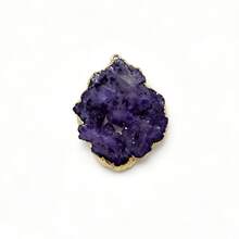 30-40mm Natural Agate Crystal Tooth Semi-Precious Stone Asymmetrical Pendant Necklace - Irregular Geode Pendant - View 14