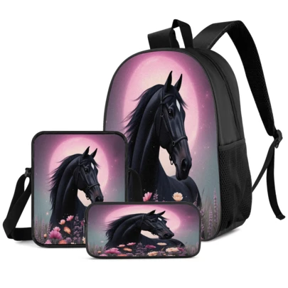 3pcs/Set Student Backpack, Messenger Bag, Pencil Case, Boys' Large Capacity Compartment Backpack, Back To School Supplies Storage, Travel Storage Bag, Suitable For School, Class, Outdoor Sports