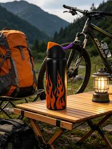 OwaIa Pink Large Capacity Stainless Steel Water Bottle,32oz/945ml,With A Straw,Exquisite Appearance,Keeps Drinks Hot Or Cold,Can Hold Iced Drinks And Water,Suitable For Leisure,Work,Sports,Indoors And Outdoors,Suitable For Students And Office Workers,As A Gift.Vacuum Flasks-Everyday Tumbler-Perfect Birthday Gift-Father Day Tumbler - màu đen - Xem 7