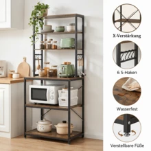 Kitchen Shelf Standing Shelf Microwave Shelf 2-Tier Countertop Storage Rack for Kitchen Organizer, Space Saving Stand for Spices, Pots and Pans - 6-stufig - Übersicht 12