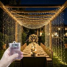 4-Color Landscape Lighting, Romantic Atmosphere Room Decor, Holiday String Lights, Battery-Powered Curtain Lights, Garden Lights, Holiday Lighting Decor, Wedding Party Decor String Lights, Birthday Party Decor, Fairy Wreath Decor, Outdoor Lights, Sparkling Bedroom Living Room Curtain Lights, Fairy String Lights, Patio String Lights, Camping Decor, Christmas Halloween Decorative Fairy Lights, Fairy Wreath Decor - Battery Box Curtain Light - View 28