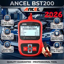 ANCEL BST200 Car Battery Tester 12V Battery Load Tester 100-1100 CCA Automotive Digital Analyzer Tester Bad Cell Load Test Tool For Car Truck SUV Motorcycle Boat Marine Vehicles - Red - View 1