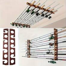 Fishing Rod Rack, Holds Up To 7 Fishing Rods, Wall-Mounted Or Ceiling-Mounted Fishing Rod Holder, Vertical Or Horizontal Fishing Rod Stand - Tree - View 3