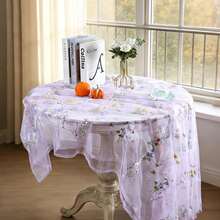 Camino de mesa floral púrpura, camino de mesa de malla bordada con flores silvestres de primavera/verano, adecuado para bodas, despedidas de soltera, baby showers, decoración DIY para cocina y hogar en días festivos - Púrpura malva - Ver 5