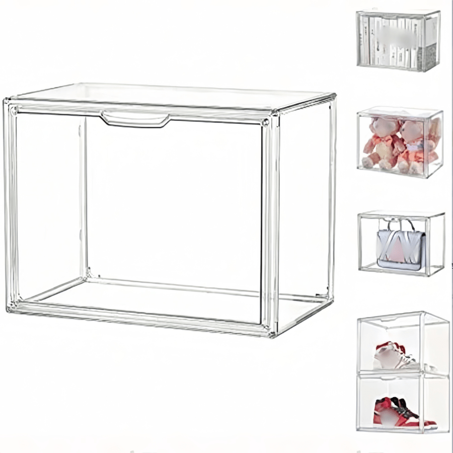 1 hộp trưng bày acrylic có cửa, thích hợp để trưng bày đồ sưu tầm, tủ trưng bày acrylic cho tượng nhỏ, mô hình, v.v., cần tự lắp ráp, chống bụi.