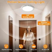 1pc Magnetic Motion Sensor Rechargeable Ceiling Light With Remote Control, Wireless Battery Powered Ceiling Light, No Wiring Required, Magnetic Mount, Dimmable Bathroom Light With Remote, 3 Lighting Modes And Multi-Level Brightness Adjustment, Supports Remote Operation, Timer Setting And Motion Sensor, Timer, 3 Colors, Rechargeable Closet Hallway Light, Wireless LED Ceiling Light, 3-Color Dimmable Indoor Light, Suitable For Wardrobe, Shower, Pantry, Shed, Hallway, Living Room, Kitchen, Bathroom - Multicolor - View 11