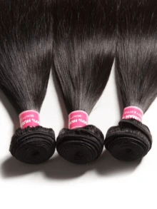15A Raw Human Hair Bundles Brazilian Virgin Straight Bundles Human Hair, Sliky Boutique Extensions, Can Be Dyed And Restyled, Vertical Smooth, Full Ends (20 22 24) - Natural Black - Xem 10