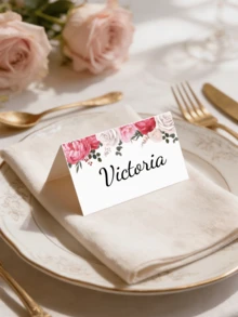 Thẻ ghi tên bàn tiệc cưới có thể tùy chỉnh, thẻ tên bàn ăn có thể chỉnh sửa, nhãn bàn làm việc cá nhân hóa, thẻ tên tiệc tùy chỉnh, thẻ tên sinh nhật cá nhân hóa, phù hợp cho đám cưới, gia đình, không khí gia đình dịp Giáng sinh, quà lưu niệm, có thể tái sử dụng, dễ thương, chất lượng cao. - Nhiều màu - Xem 2